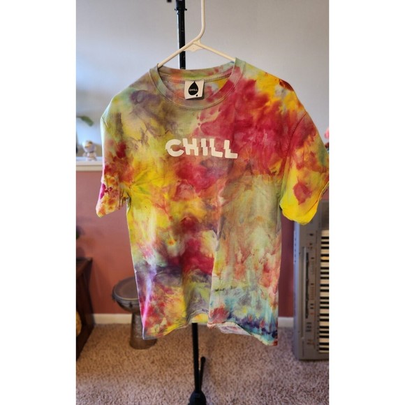 Trippy Tie Dye Tshirt Large - Chill - Tie Dye Tee - Chill Tshirt - Size L - Picture 1 of 3